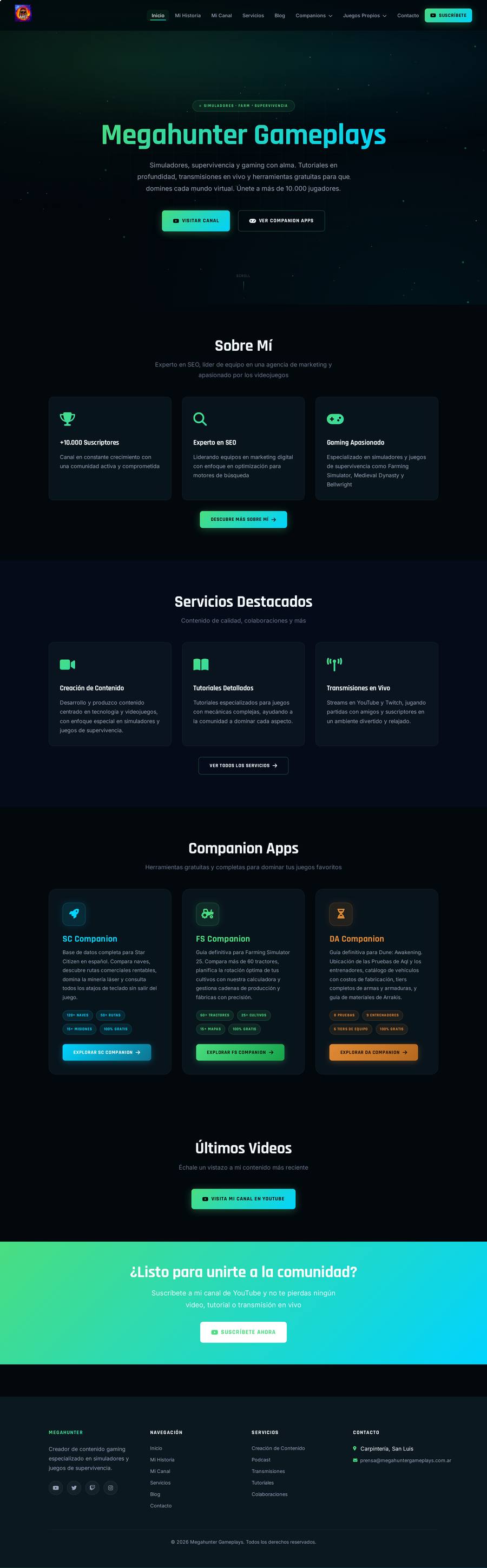 Sitio web de Megahunter Gameplays